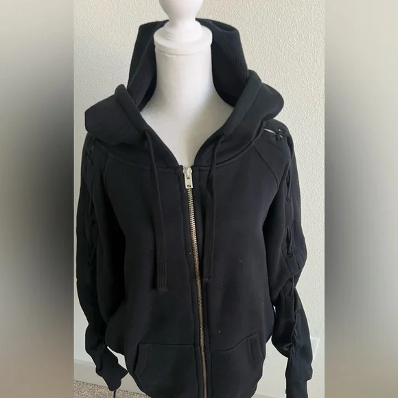IRO 100% COTTON Black oversized Hoodie Jacket - Picture 12 of 16